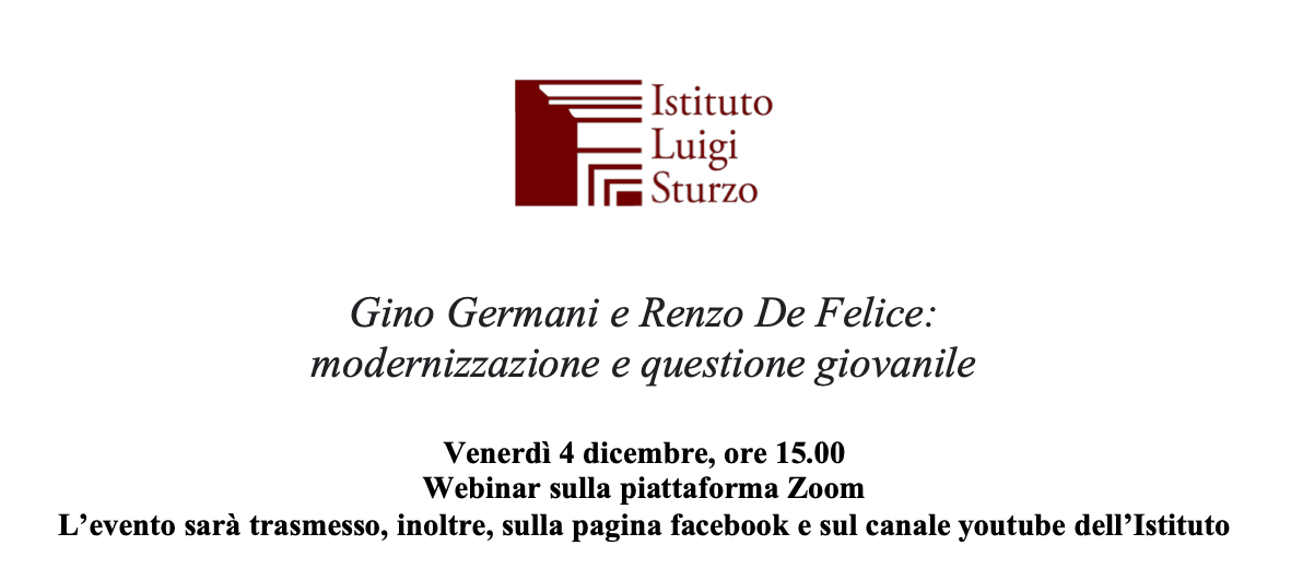 Gino Germani e Renzo De Felice: modernizzazione e questione giovanile